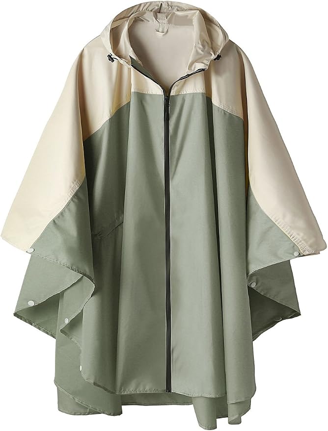SaphiRose Unisex Rain Poncho Hooded Waterproof Raincoat by SaphiRose