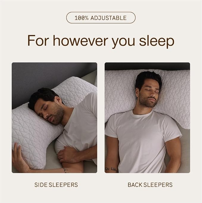 Coop Home Goods Original Crescent Adjustable Pillow, Queen Bed Pillows - Image 3