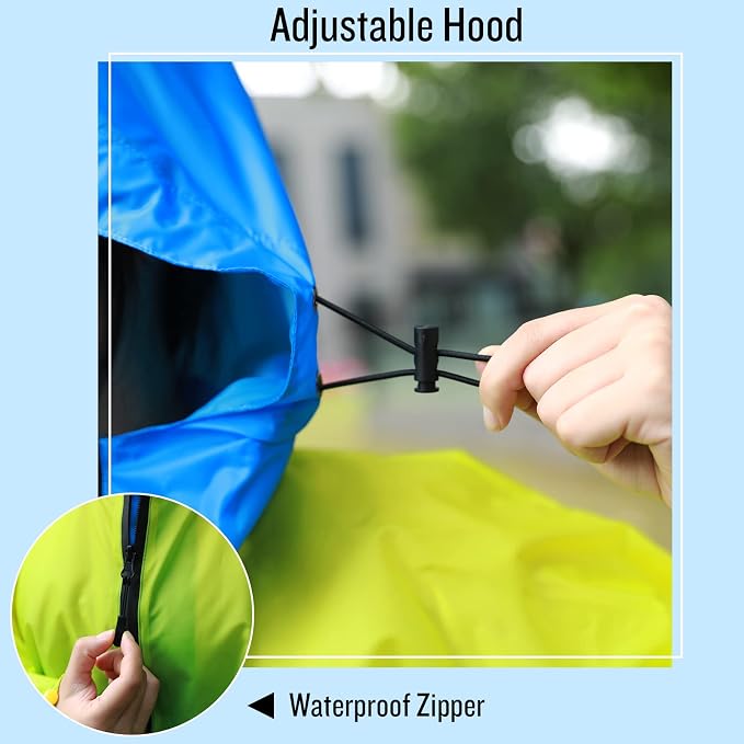 SaphiRose Rain Poncho Jacket Coat Hooded - Image 3