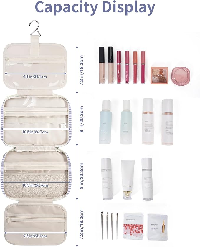 Narwey Striped Hanging Toiletry Bag - Image 4