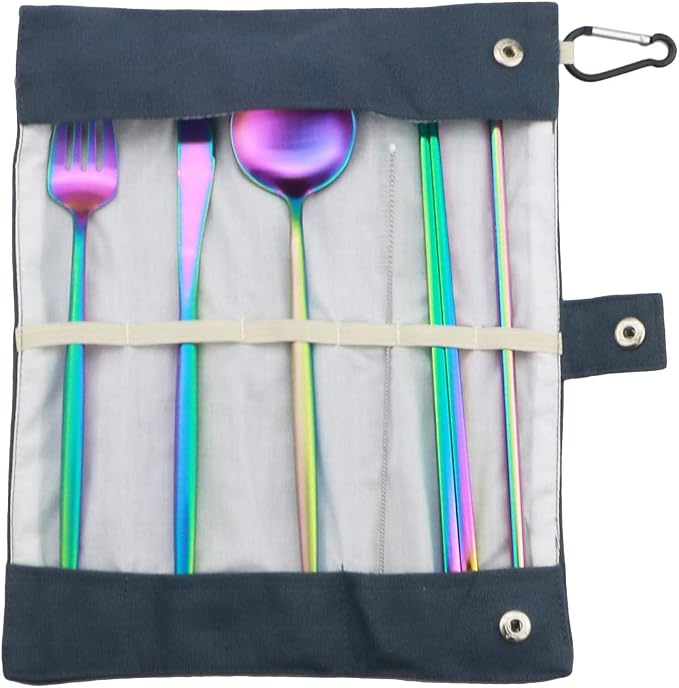 Gugrida Reusable Travel Utensils, 7 Piece Portable 304 Stainless Steel - Image 7