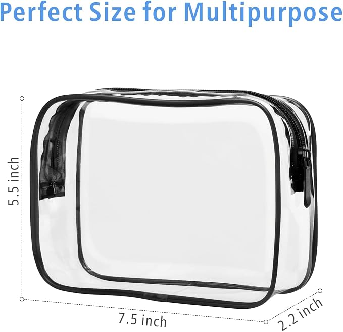 PACKISM Clear Makeup Bags, 4 Pack Quart Size Travel Bag TSA ApprovedTravel - Image 2