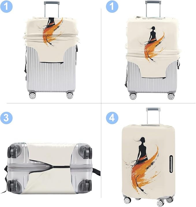 Luggage Cover Washable Suitcase Protector Anti-scratch Suitcase cover Fits - Image 4