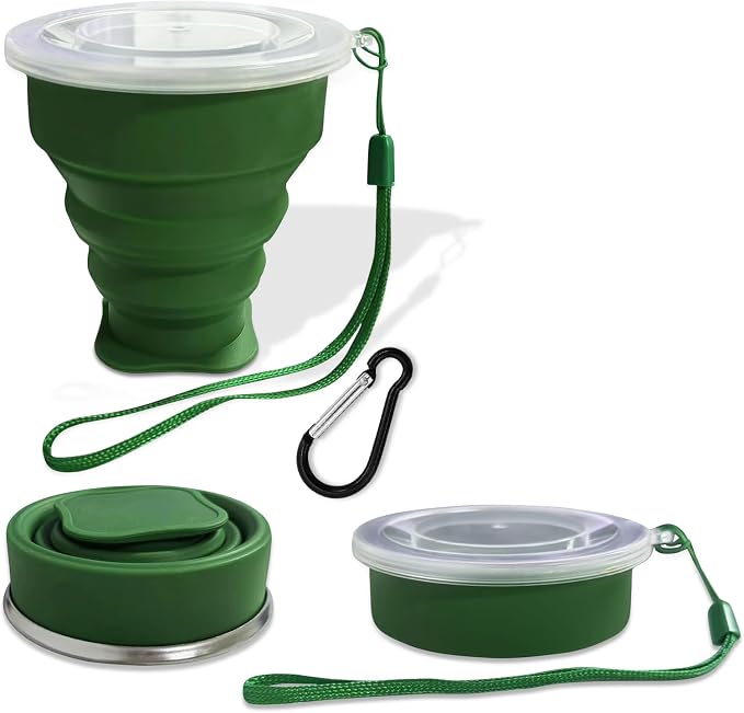 Collapsible Cup-Silicone Foldable Expandable Folding Drinking Cups-Reusable by FINDWORLD