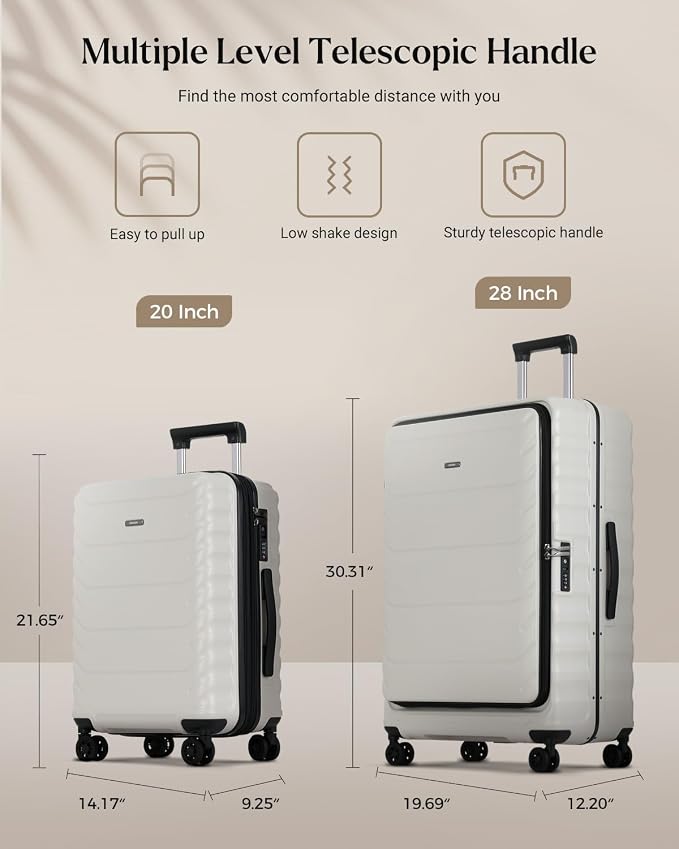 Luggage Sets 2 Pieces, 20/28 Inch PC Hardshell Suitcase - Image 9