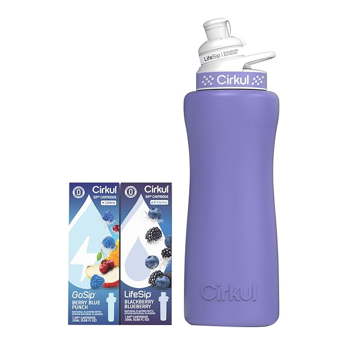 Cirkul 32oz. Matte Periwinkle Stainless Steel Water Bottle Starter Kit by Cirkul