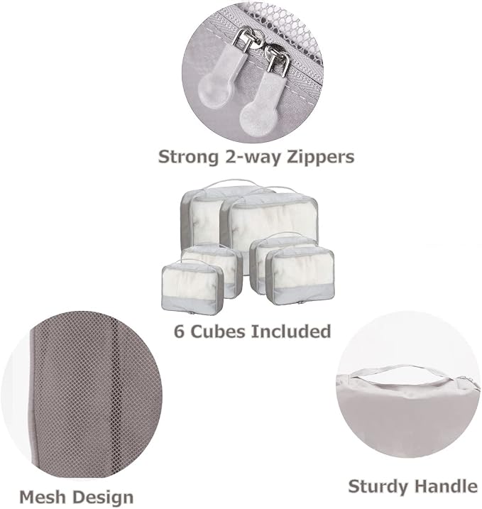 DoubleTrip Packing Cubes for Suitcases Carry on Luggage Organizer 6 Set Travel - Image 4
