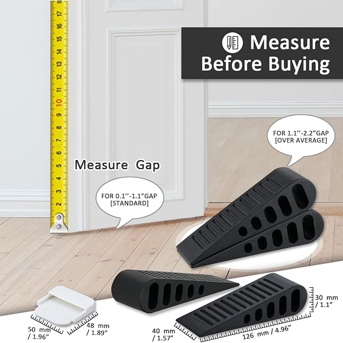 JQK Rubber Door Stopper Wedge, Wooden Floor, DSB61-BK-P9 - Image 2