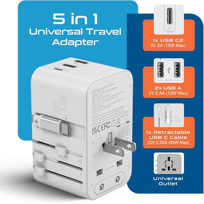 Ceptics 5 in 1 International Travel Adapter - Image 2