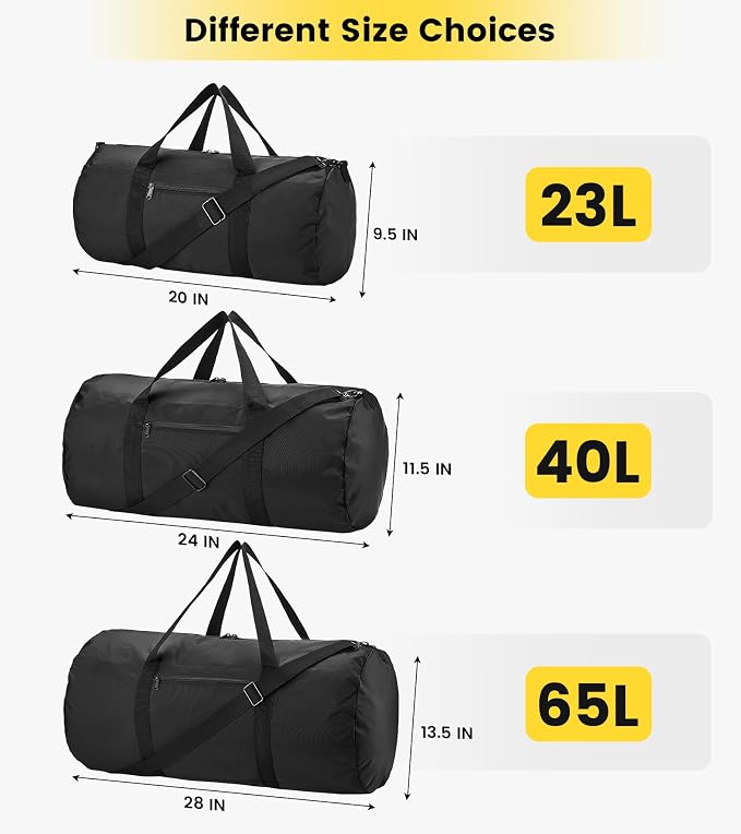 Vorspack Duffel Bag 20-24-28 Inches Foldable Gym Bag - Image 2