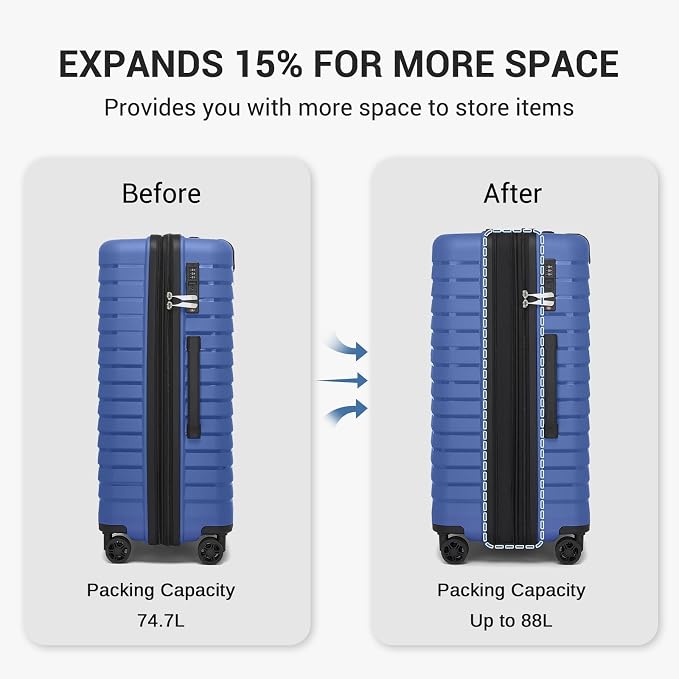 Kono 24 Inch Expandable Luggage Suitcase - Image 6
