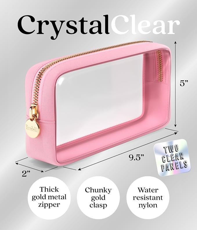 Clear Makeup Bag Zipper Pouch, Transparent Cosmetic Case Organizer, TSA - Image 2
