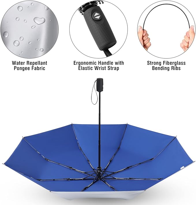 G4Free UPF 50+ UV Protection Large Travel Umbrella 42/46 Inch Auto Open Close - Image 6
