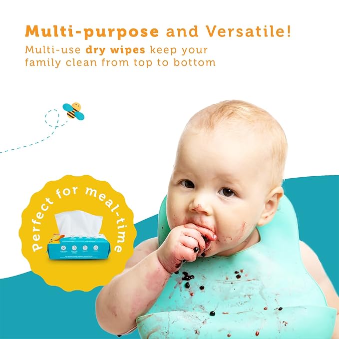 100% Pure Cotton Dry Wipes | 1200 Count | Use Wet or Dry | Soft & Sensitive | - Image 4