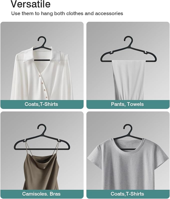 80 Pack Clothes Hangers, Non Slip Plastic Coat Hangers, Space Saving Hangers - Image 6