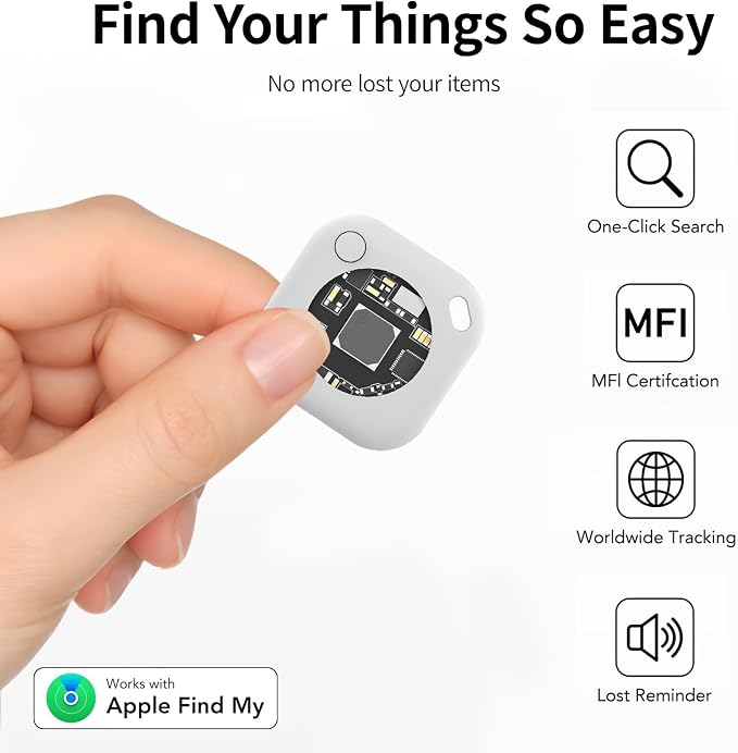 Air Tracker Tags-2 Pack, 5.3 Bluetooth Tracker Work, 100dB Sound, Smart Tag - Image 2
