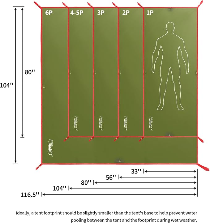 Frelaxy Tent Footprint, Waterproof Camping Tarp, Durable Tent Floor to Elevate - Image 2