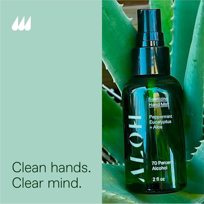 ALŌH Sanitizing Hand Mist 3-pack | Peppermint Eucalyptus + Aloe | 70% Alcohol - Image 7