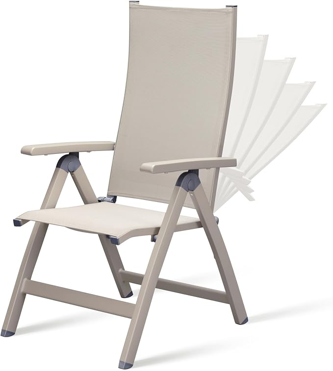Adjustable Folding Chair, Indoor Bedroom, Outdoor Balcony, Lawn Yard Beach by SunairUpscaleFurniture