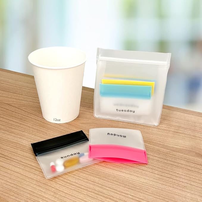 EZY DOSE Reusable 7-Day Pill Pouch Set, Durable Multi-Purpose Travel-Sized - Image 7