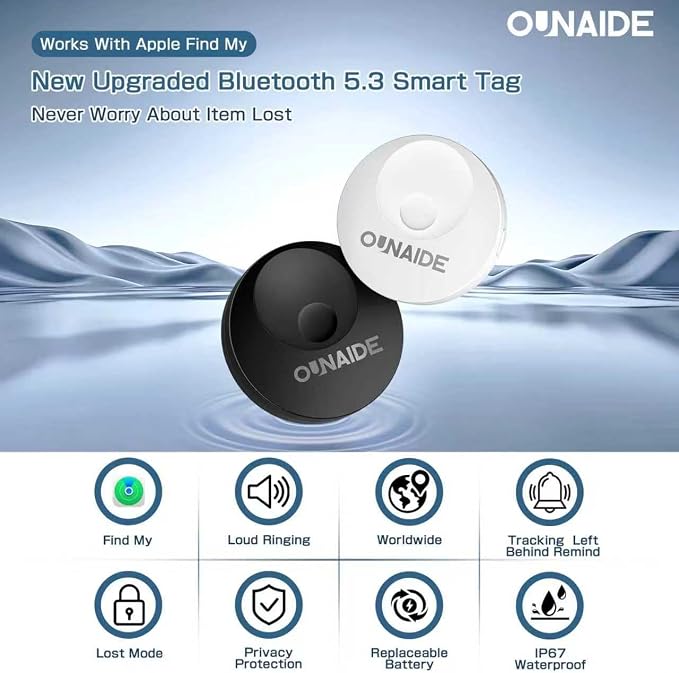 Air-Tags-2 Pack, Smart Air Tracker Tag, Waterproof Key Finder Tracking Device - Image 2