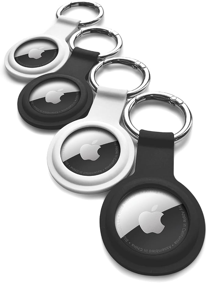 CHARGEWORX Air Tag Holder 4-Pack – Silicone Protective Keychain Holders by Chargeworx