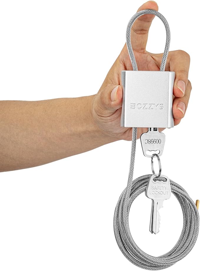Adjustable Cable Locks with 3 Keys | 6.56ft L x 1/6in D Aluminum Steel Cable by BOZZYS