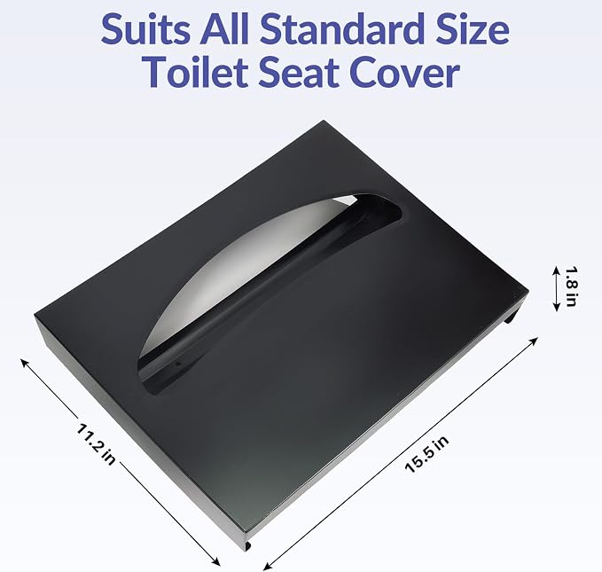 Stainless Steel Toilet Seat Cover Dispenser, Wall Mount Single or 1/2 Fold - Image 7
