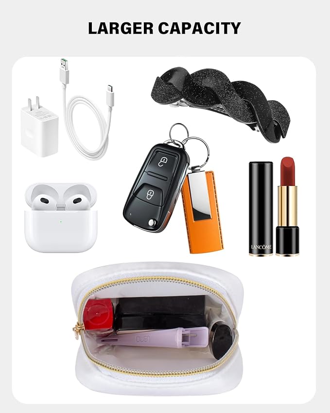 2 Pcs Snack Pouch Chenille Letter Clear Zipper Snack Bag, Nylon Snack Pouch - Image 5