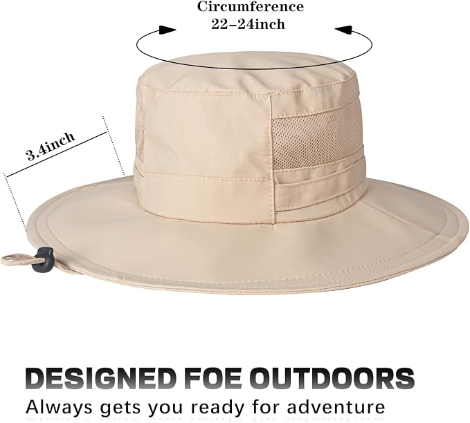 Sun Hat for Men/Women, UPF 50+ Fishing Hat, Waterproof Wide Brim Bucket Hat - Image 4