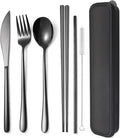 AARAINBOW 6 Pieces 18/8 Stainless Steel Flatware Set Portable Reusable Cutlery by AARAINBOW