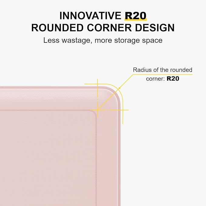 LEVEL8 Pink Suitcase with Spinner Wheels, Carry on Luggage Airline Approved - Image 5