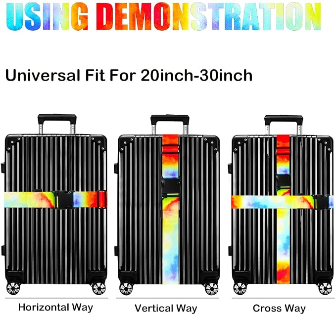 Luggage Straps for Suitcases TSA Approved-2 Pack Bright Personalized Luggage - Image 4