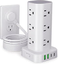 Power Strip Tower with Multiple Outlets, Flat Plug Surge Protector Tower by Unknown