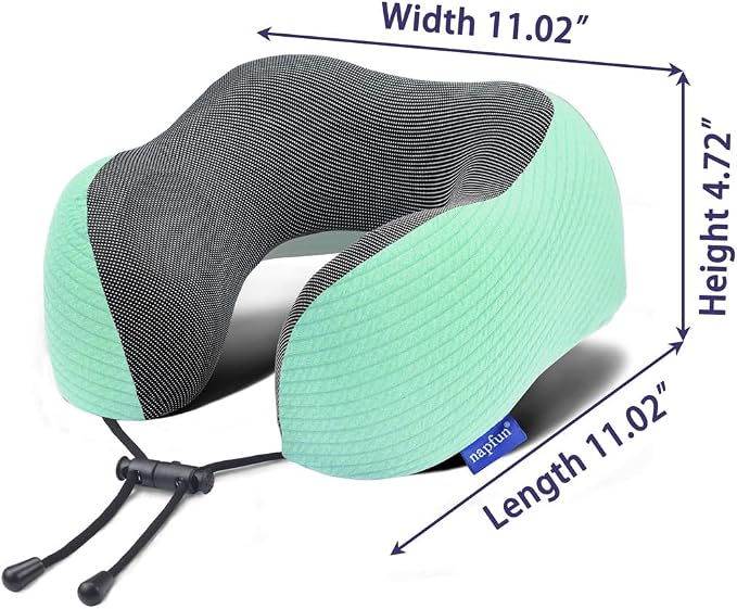 napfun Neck Pillow for Traveling, Upgraded Travel Neck Pillow for Airplane 100% - Image 5