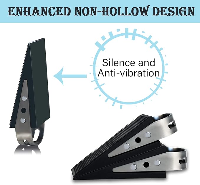 Shackcom Door Stopper, 2 Pack Black Heavy Duty Wedge That Holds Doors Firmly - Image 5