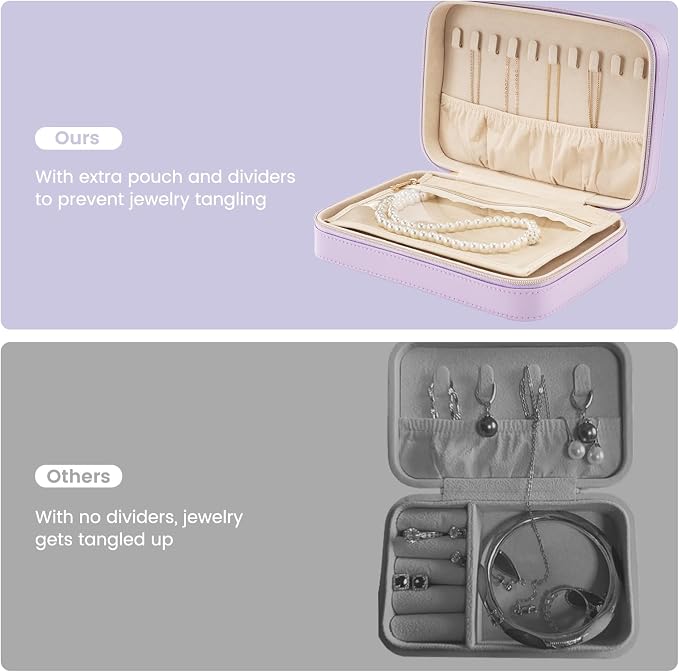 Lolalet Travel Jewelry Case for Women, Travel Jewelry Organizer Box - Image 4
