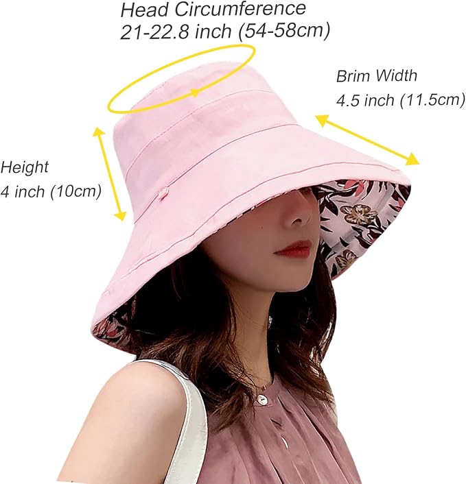 Women Wide Brim Sun Hats Metal Wired Edge Summer UV Protection Beach Fishing Hat - Image 3