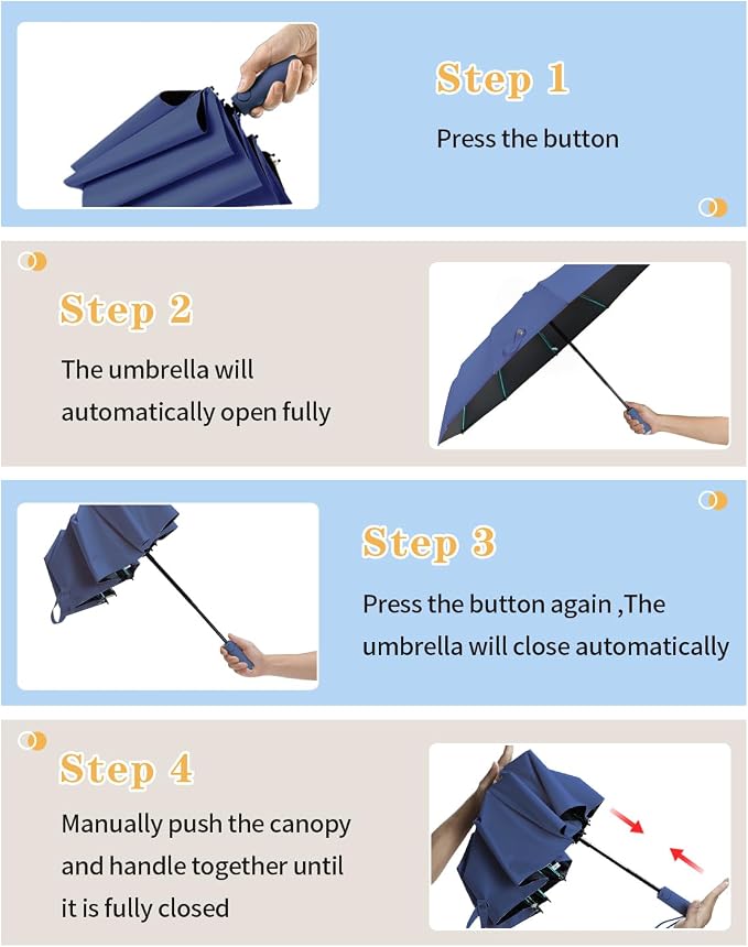 Large Double-Ribs Umbrella Automatic Folding Umbrella - Image 9