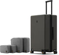 LEVEL8 Elegance Checked Luggage, 24 Inch Hardside Suitcase, Lightweight Matte by LEVEL8