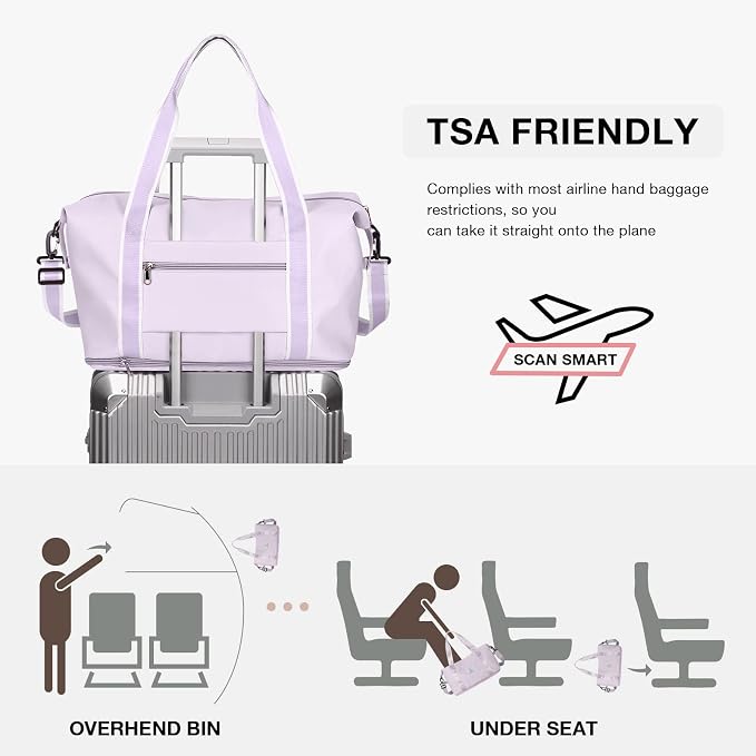 Travel Duffel Bag, Sports Tote Gym Bag, Shoulder Weekender Overnight Bag - Image 4
