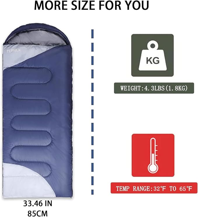 tuphen- Sleeping Bags for Adults Kids Boys Girls Backpacking Hiking Camping - Image 3