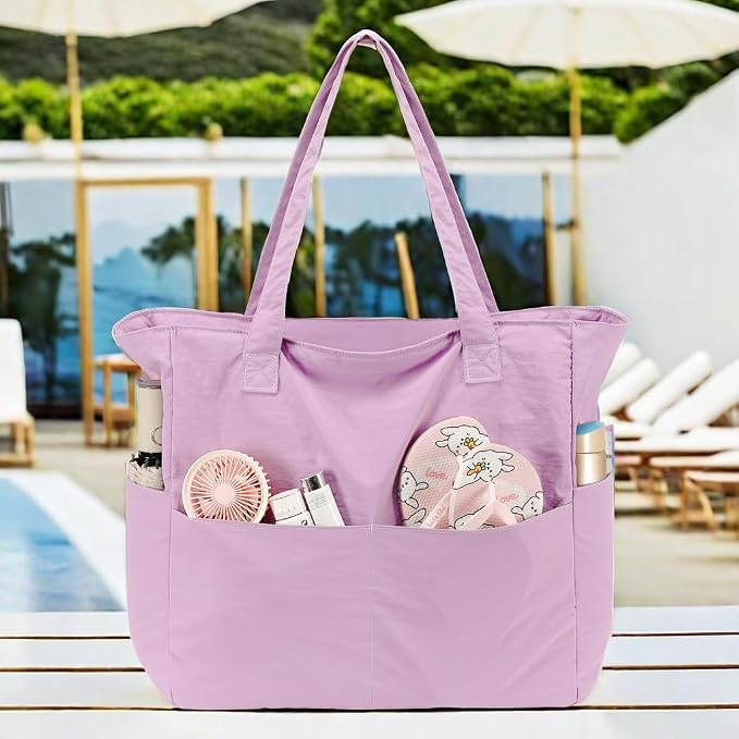 LEDAOU Beach Bag Waterproof Sandproof Women Tote Bag Pool Bag - Image 5