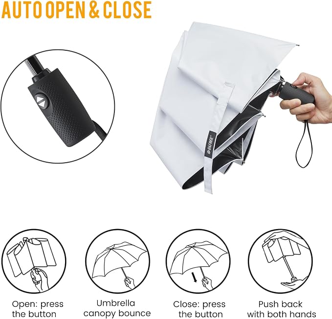 G4Free UPF 50+ UV Protection Large Travel Umbrella 42/46 Inch Auto Open Close - Image 4
