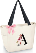 Vavabox Tote Bag, A-Z Initial Monogrammed Waterproof Tote Bag, Bridesmaid Gifts by Vavabox