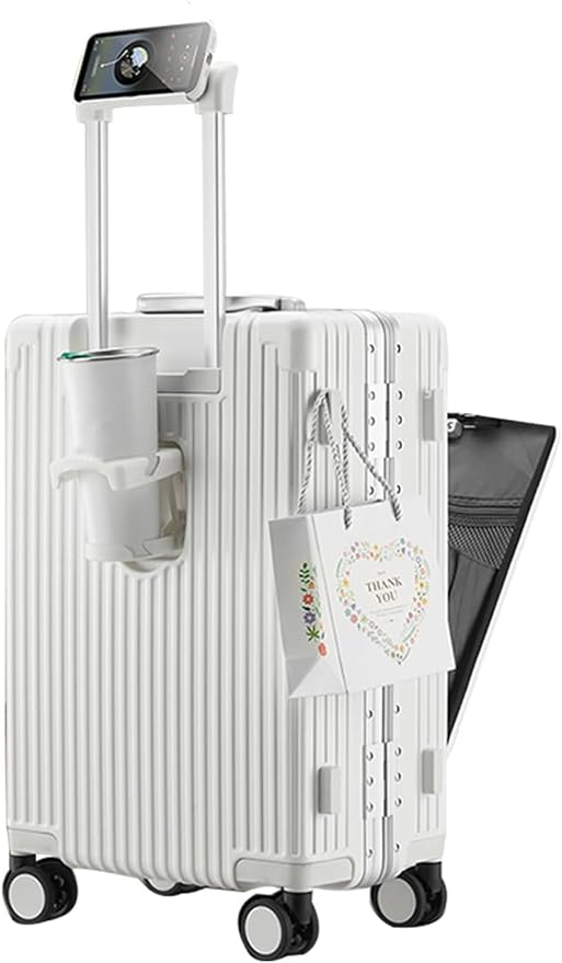 feilario 20in Aluminium Frame PC Hard Shell Spinner Wheels Luggage, Built-In by feilario