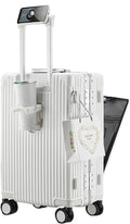 feilario 20in Aluminium Frame PC Hard Shell Spinner Wheels Luggage, Built-In by feilario