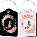 2Pcs Letter J Luggage Tag for Women, Name ID Labels by Unknown