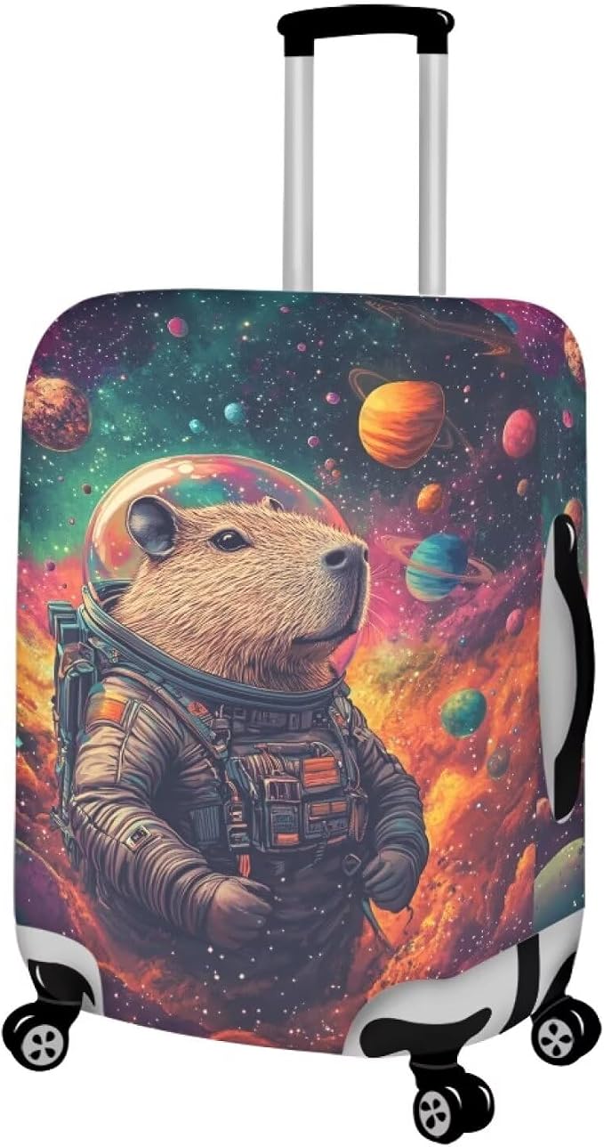 Cute Capybara Suitcase Cover Fit 26-29 Inch Anti-Scratch Washable Spandex - Image 2
