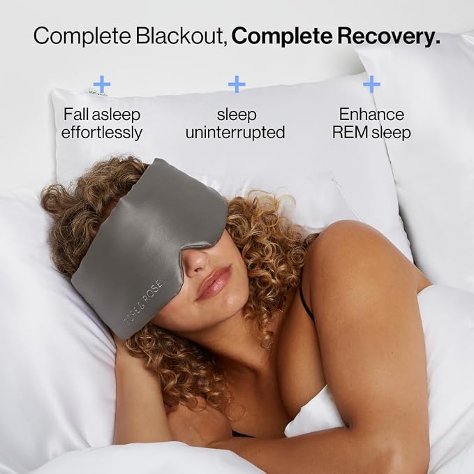 Dore & Rose Deep Sleep Mask Light Blocking, 23 Momme Mulberry Silk Eye Mask - Image 4